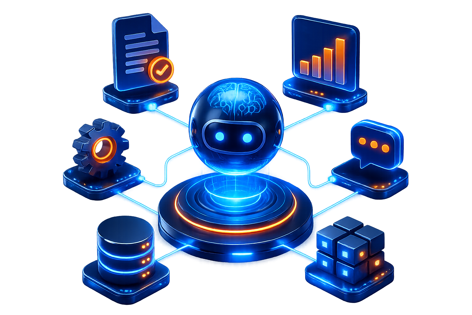 Agente de inteligencia artificial conectado a procesos
