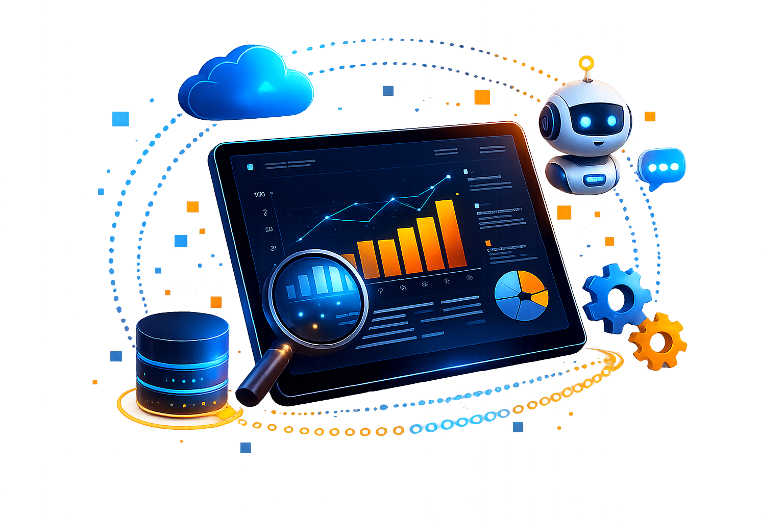 Dashboard digital con inteligencia artificial y analítica