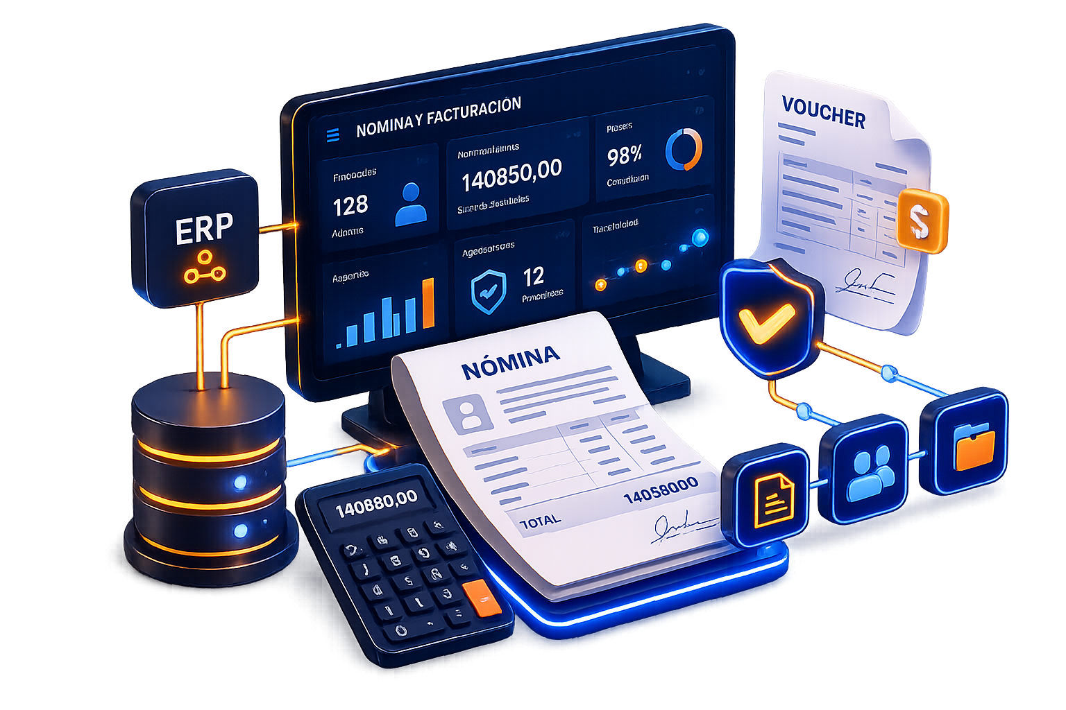 Nómina y facturación integrada al ERP